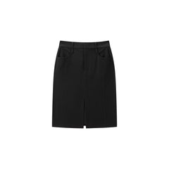 Women's Front-Slit Midi Skirt