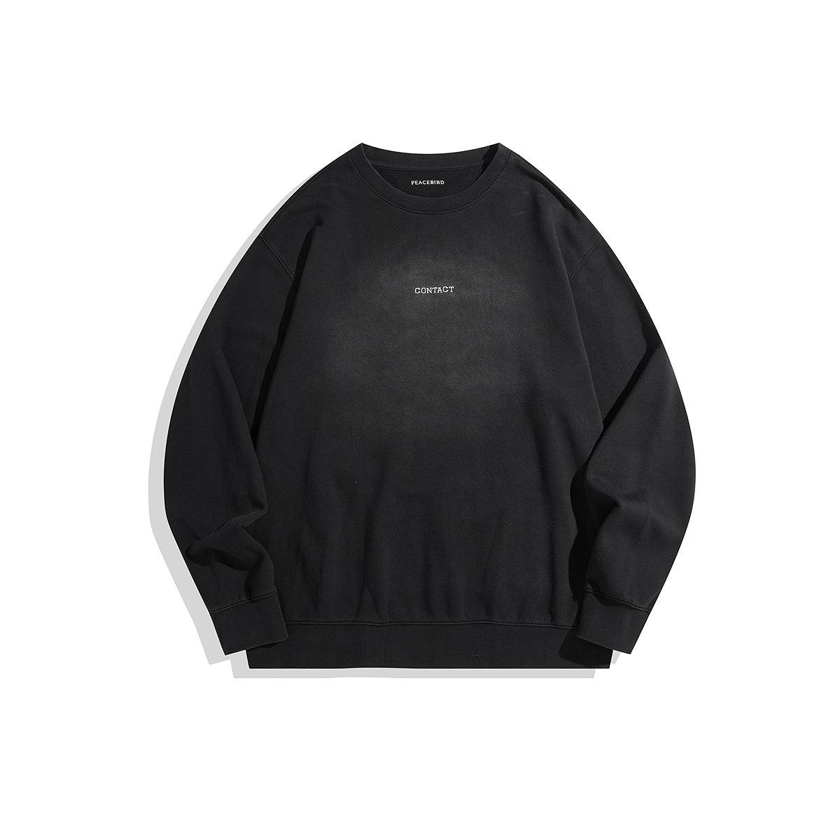 Men's Black Gradient Embroidered Sweatshirt