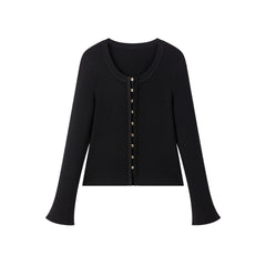 Women's Slim-Fit U-Neck Knit Cardigan