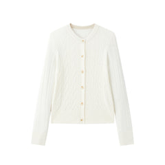 Women's Slim-Fit Cable-Knit Cardigan