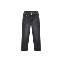 Women's Black High Waist Tapered Jeans