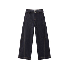 Women's Curved-Leg Jeans with Self Belt