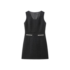 Women's Sleeveless Fitted Tweed Dress