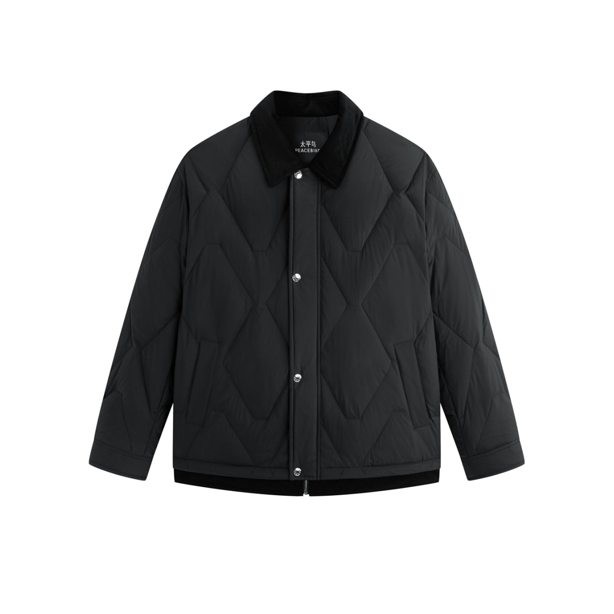 Men's Down Jacket with Corduroy Collar