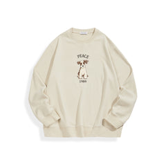Men's Heavyweight Dog Embroidery Sweatshirt