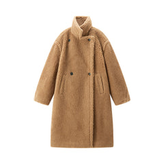 Women's Oversized Alpaca Textured Coat