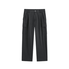 Men's Dark Gray Straight-Leg Cargo Pants