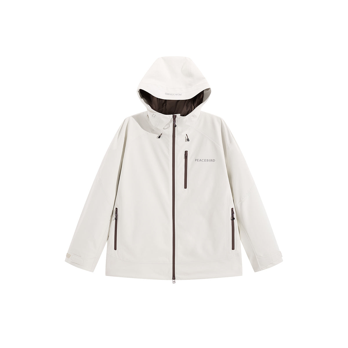 Men's White Hooded Shell Jacket