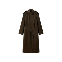 Women's Double-Breasted Yak Wool-Blend Coat