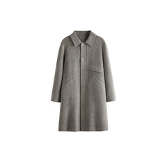 Men's Loose Fit Double-Faced Wool Coat