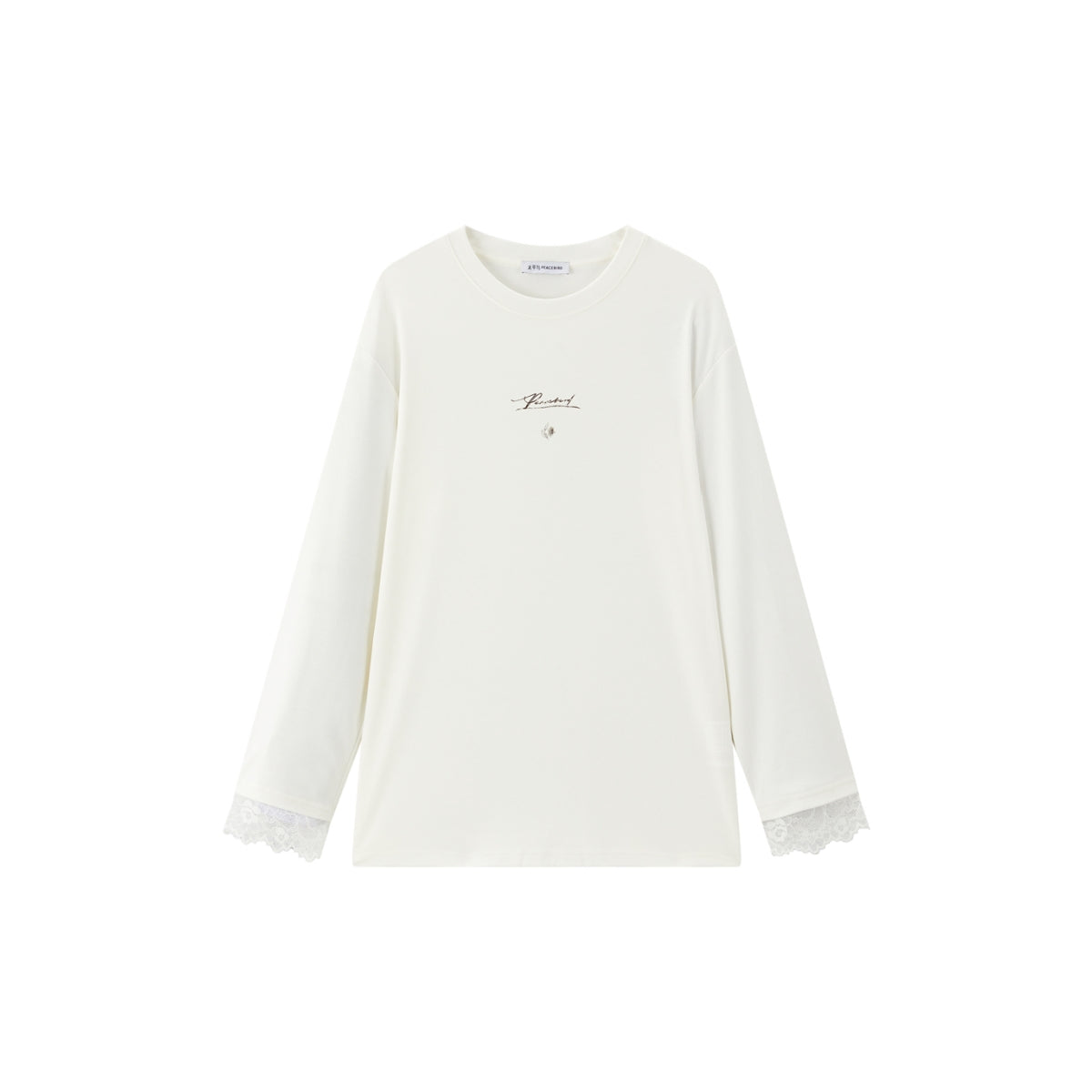 Women's Relaxed-Fit T-Shirt with Lace Panels