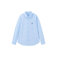 Women's Blue Modal Slim Fit Long-Sleeve Shirt