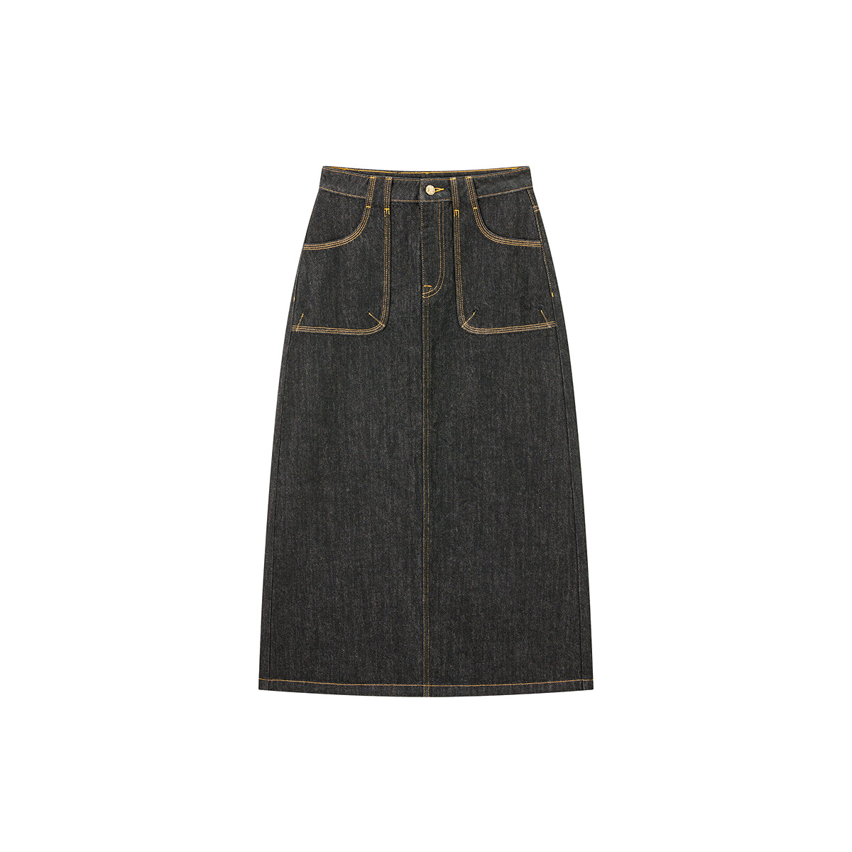 Women's Pocket Midi Denim Skirt