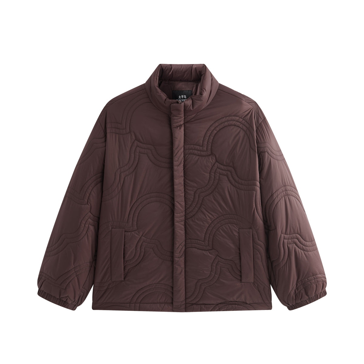 Men's Quilted Padded Jacket with Embroidery
