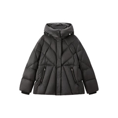 Women's Diamond-Quilted Drawstring Puffer Jacket