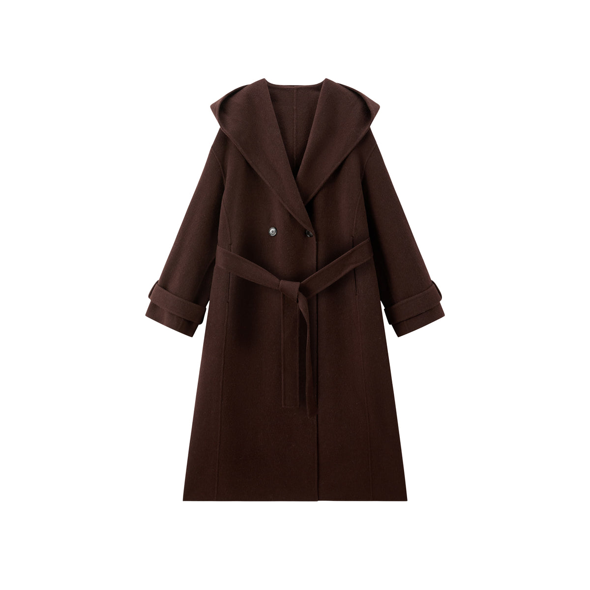 Women's Yak-Wool Blend Hooded Robe-Style Coat
