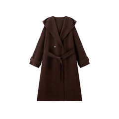 Women's Yak-Wool Blend Hooded Robe-Style Coat