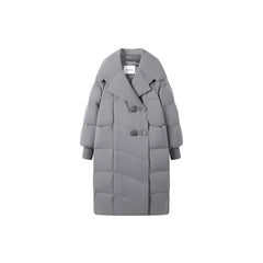 Women's Gray Extra Long Down Coat