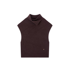 Women's Rabbit-Hair Blend Drape-Neck Modern Vest