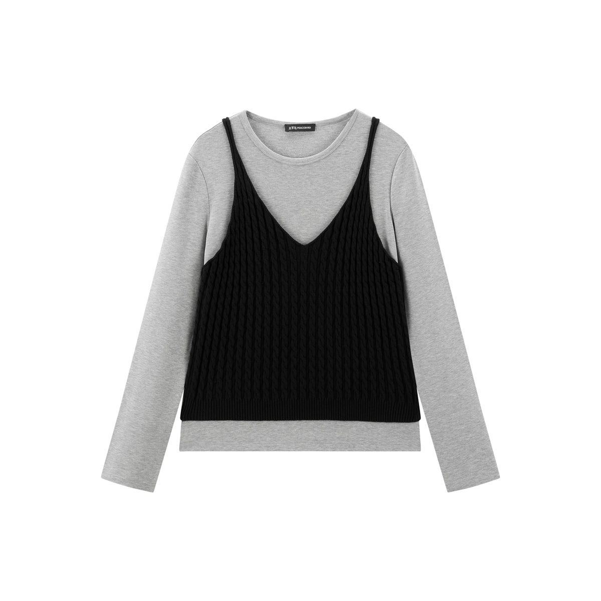Women's Long-Sleeve T-Shirt & Cashmere-Blend Vest Set