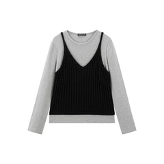 Women's Long-Sleeve T-Shirt & Cashmere-Blend Vest Set