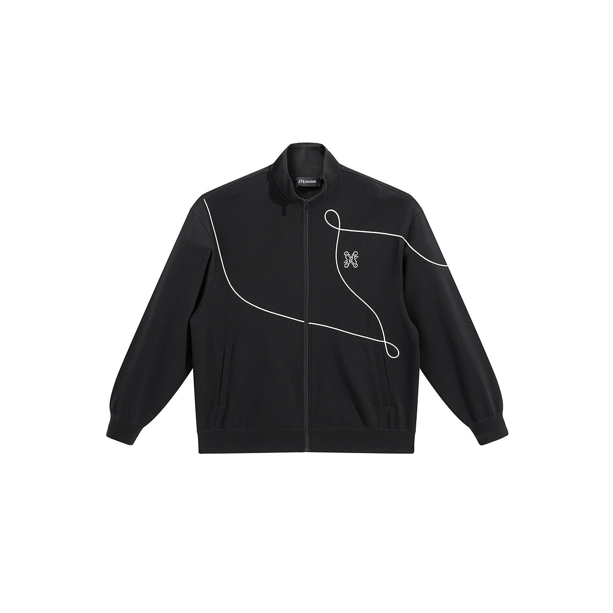 Men's Contrast Embroidered Stand Collar Jacket