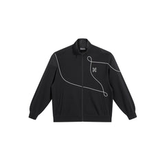 Men's Contrast Embroidered Stand Collar Jacket