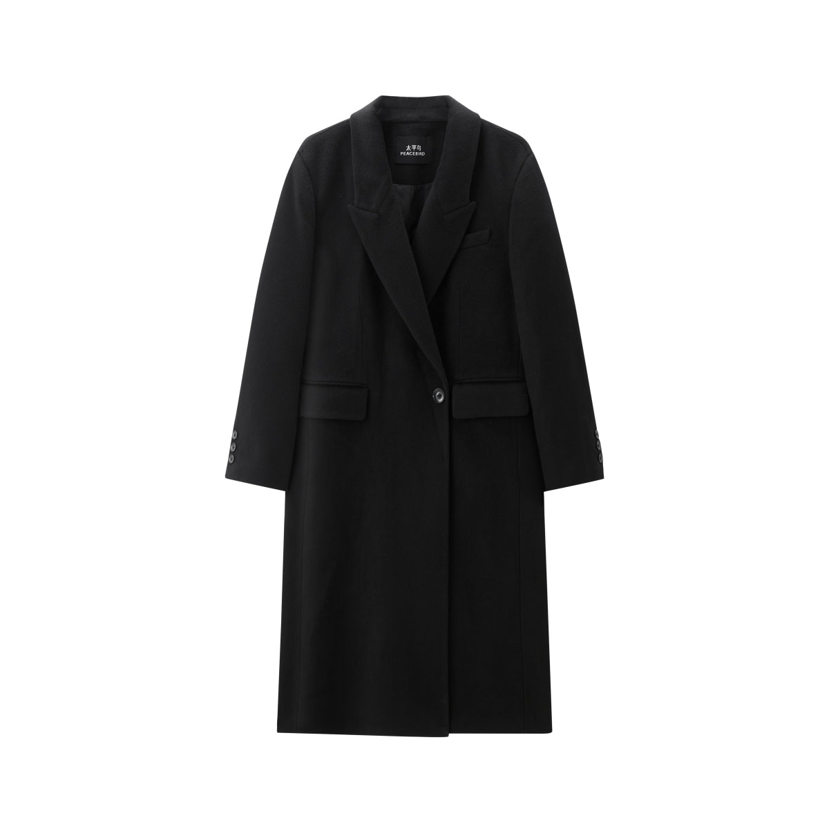 Women's Wool-Blend Tailored Long Coat