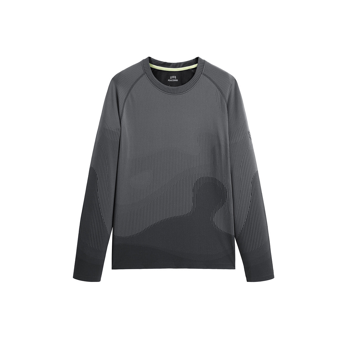 Men's Gradient Jacquard Long Sleeve T-shirt