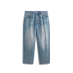 Men's Pleated Straight-Leg Wide Jeans