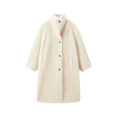 Women's Oversized Curly Pure Wool Coat