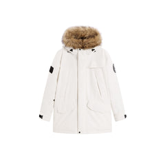 Men's Parka Down Coat With Racoon Dog Fur Collar