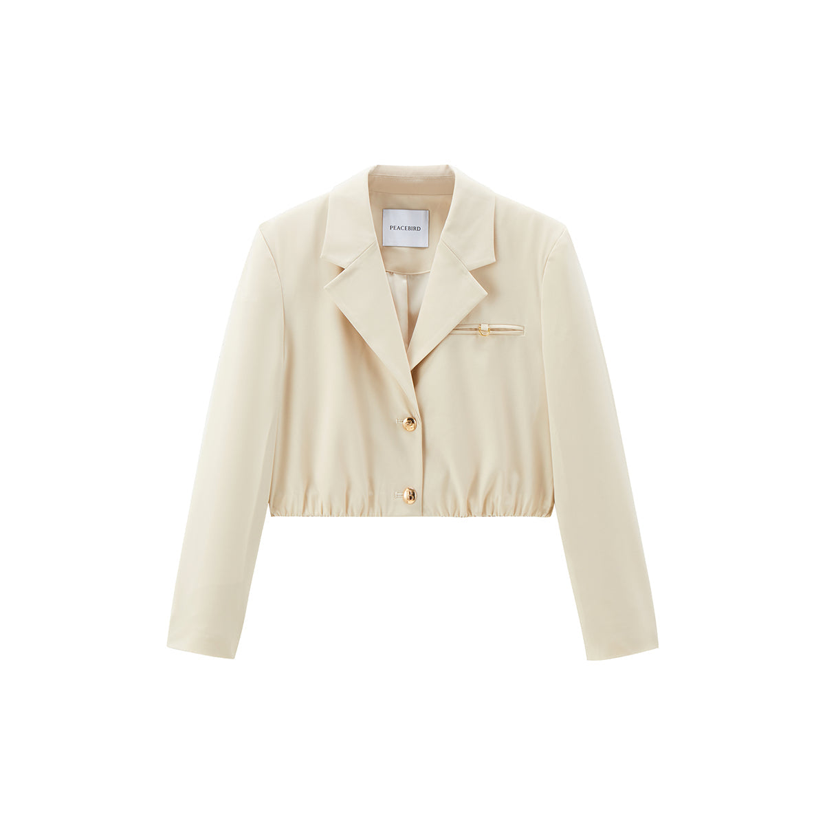 Women's Pleated Crop Blazers Jaceket