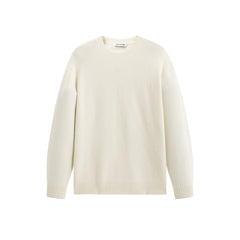 Men's Beige Brushed Sweater with Embroidery