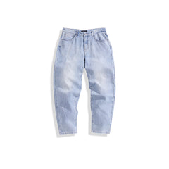 Men's Light Blue Washed Tapered Jeans