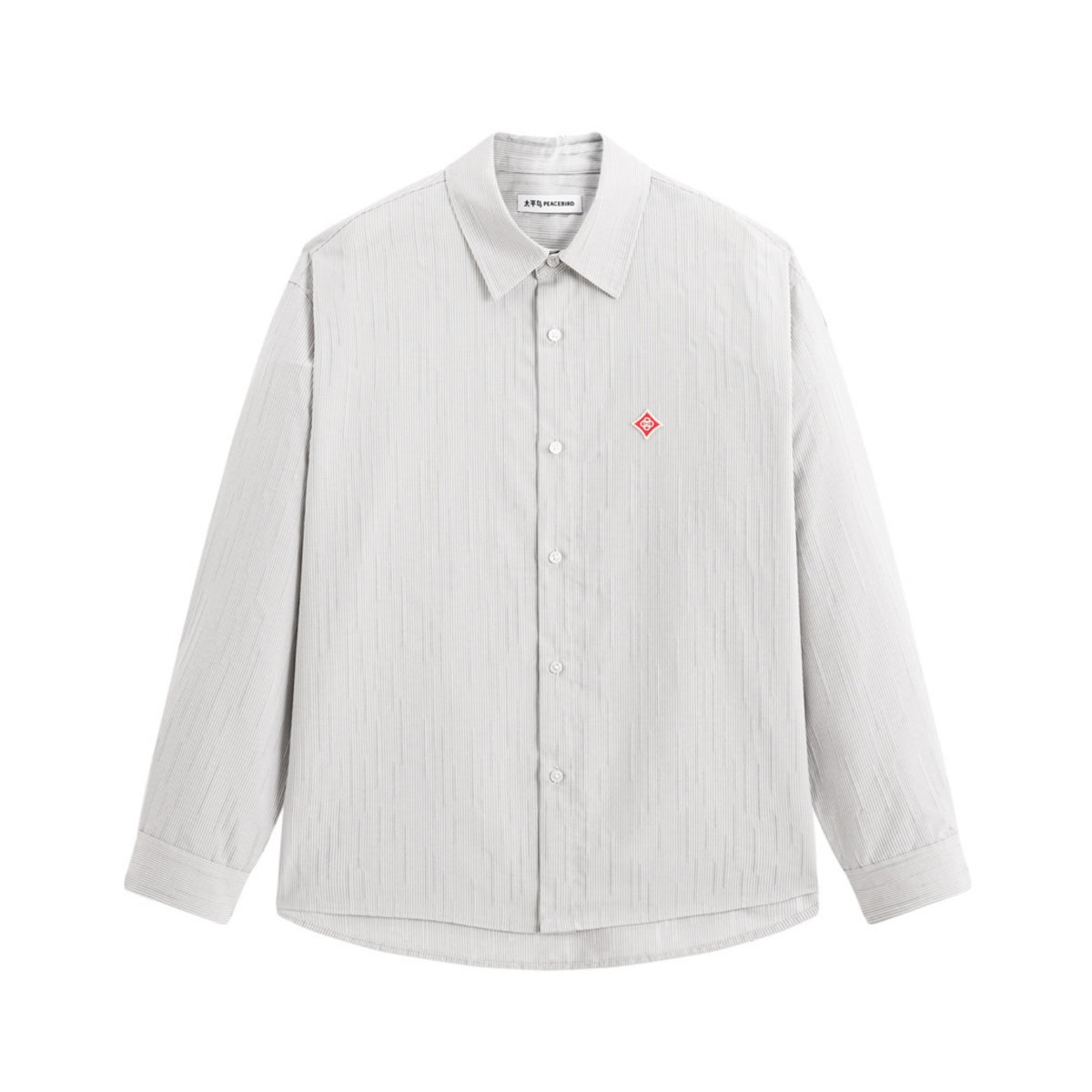 Men's Vertical-Stripe Textured Jacquard Shirt