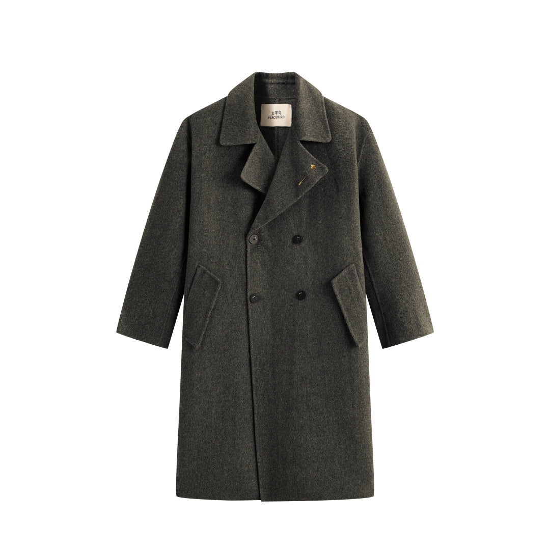 Men's Double-Breasted Alpaca Blend Coat