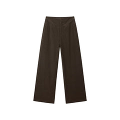 Women's High-Waist Brushed Wide-Leg Pants