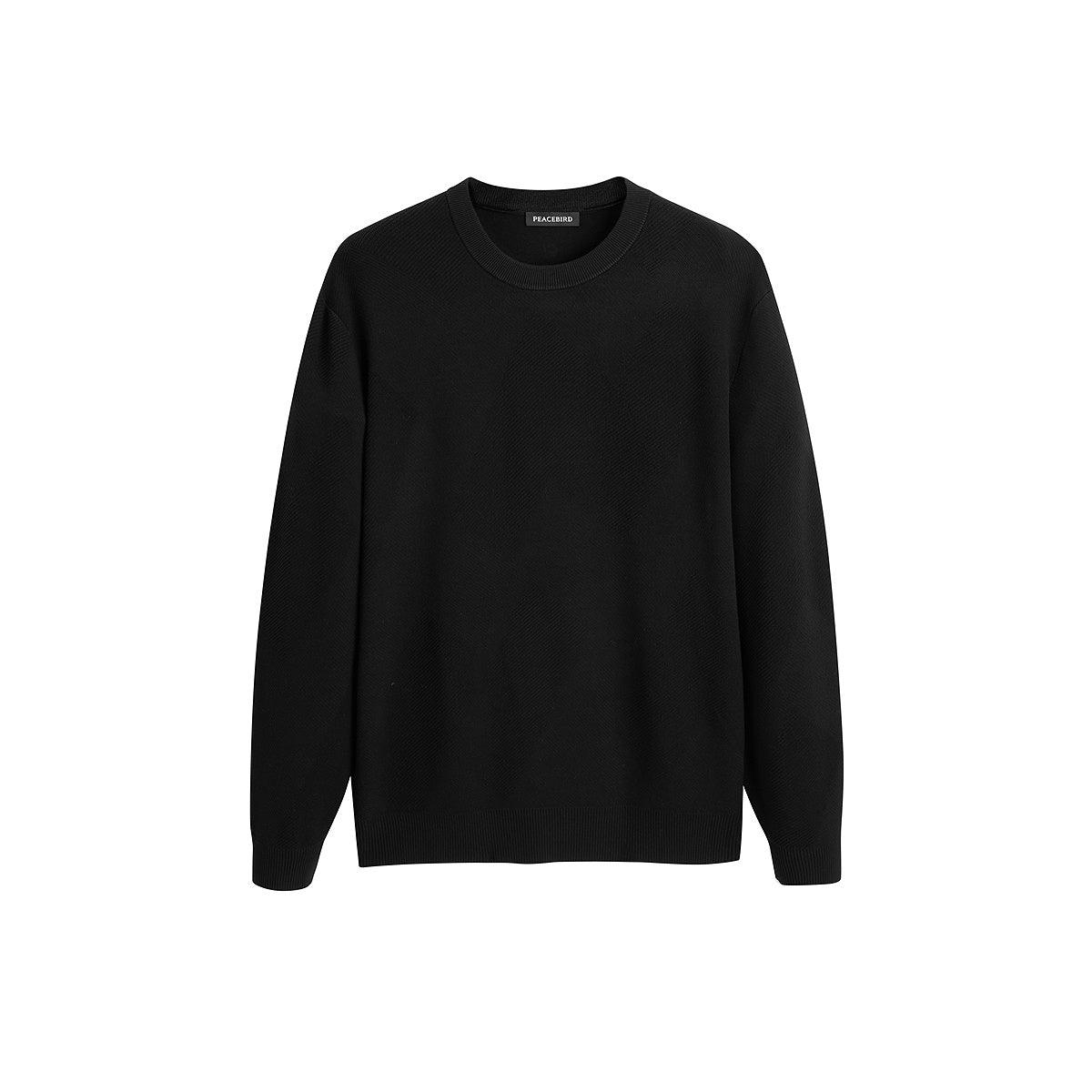 Men's Solid Texture Pullover Sweater