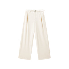 Women's Wide-Leg Pants with Self-Fabric Belt