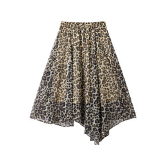 Women's Asymmetric Leopard-Print Skirt