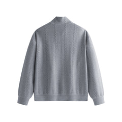 Men's Cable-Textured Half-Zip Sweatshirt