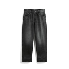Men's Washed Cotton Wide-Leg Jeans