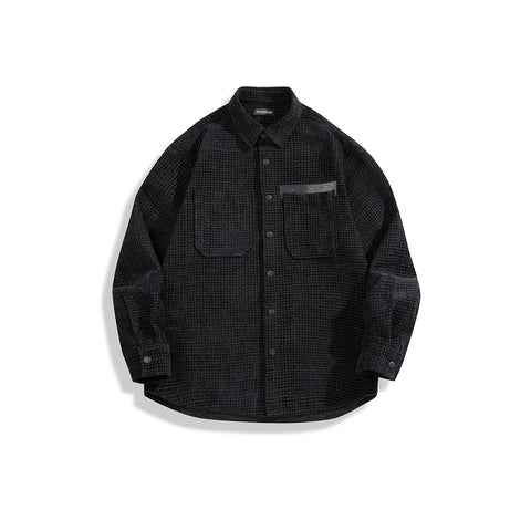 *US Final Sale* Men's Black Tweed Textured Shirt
