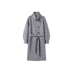 Women's Extra Long Wool Coat with Silk and Alpaca