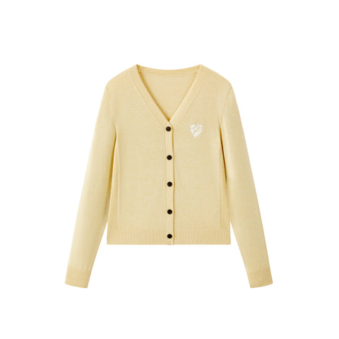 *US Final Sale* Women's Short V-Neck Embroidered Cardigan