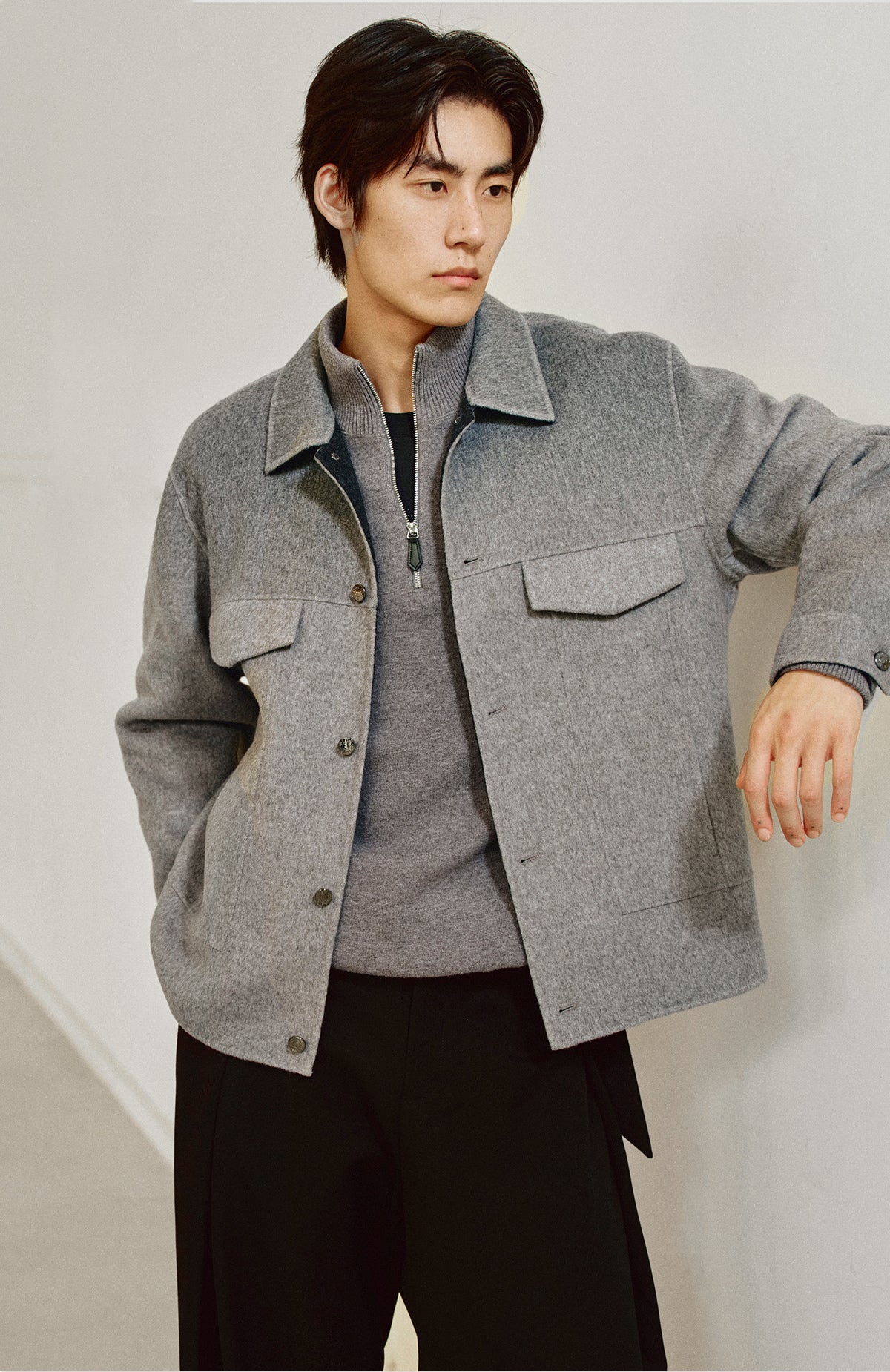 Men's Short Ombre Wool-Blend Jacket