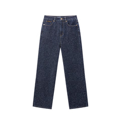 Women's Straight-Leg Jeans with Heavy Crochet Embroidery