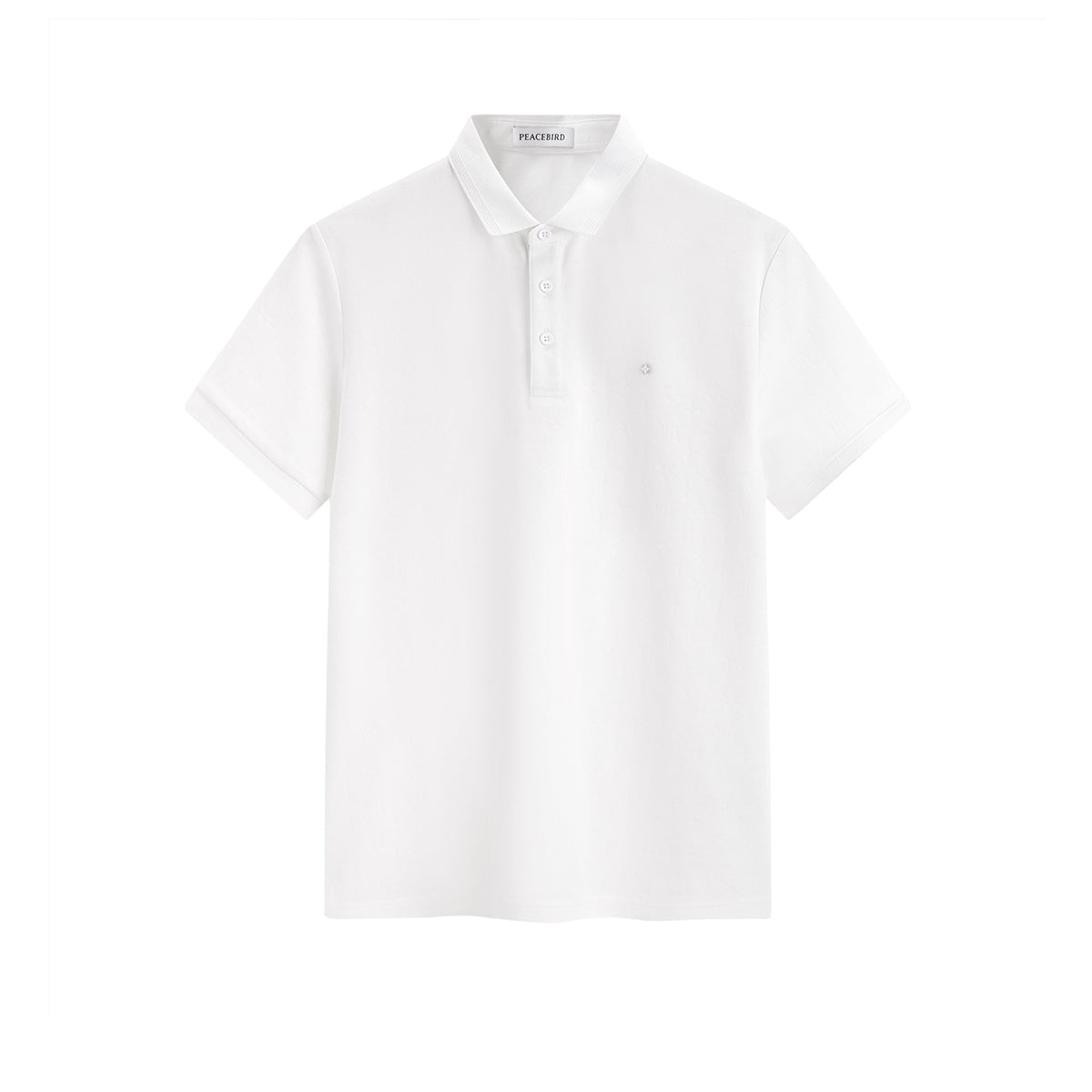 Men's White Embroidered Polo Shirt