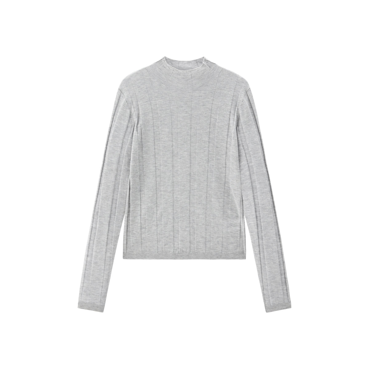 Women's Mock-Neck Vertical Jacquard Sweater